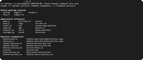 Cloud Foundry CLI Reference Guide